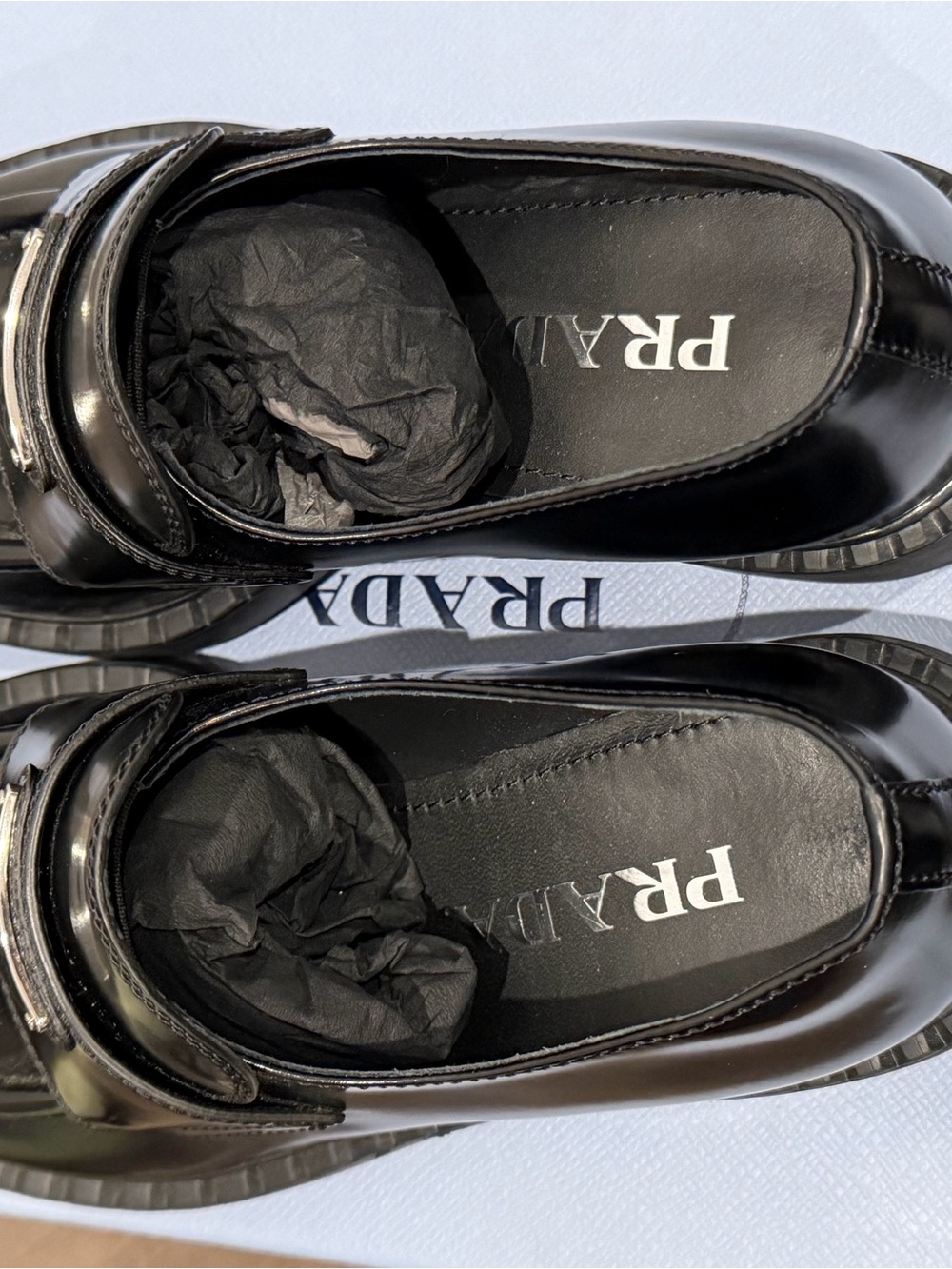 Prada triangle leather loafer - Picture 4 of 11